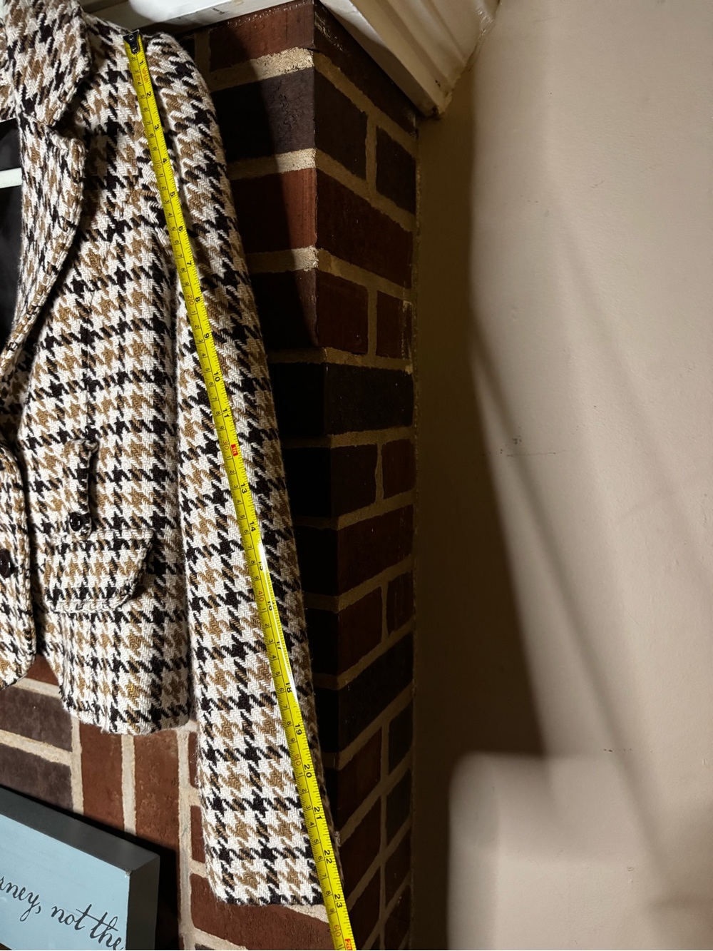 Vintage “Forever” Houndstooth Women's Blazer - Brown, Tan & Creme - Picture 5 of 7